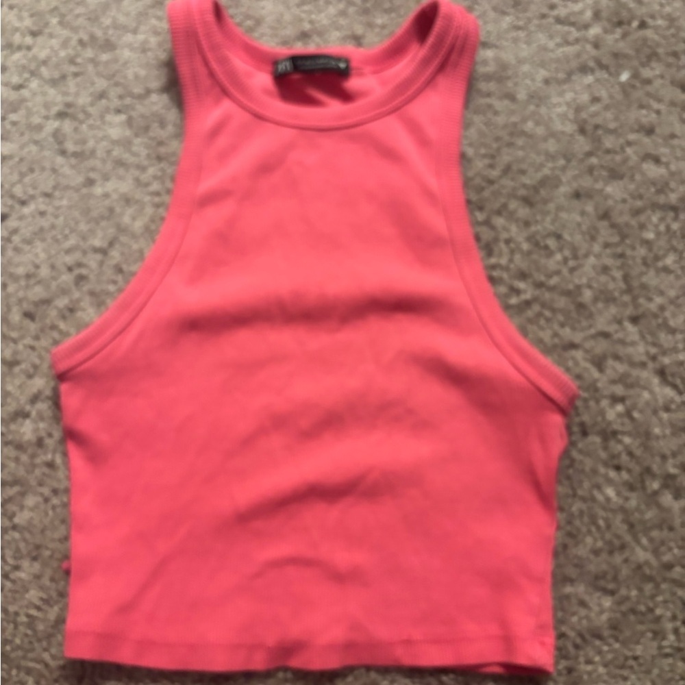 Zara Coral Crop Top